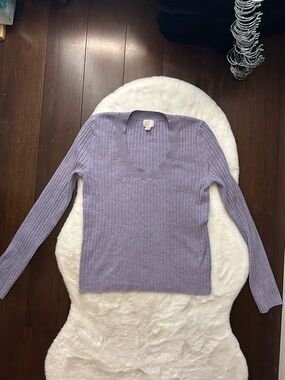 a new day Lavender Scoop Neck Ribbed Sweater